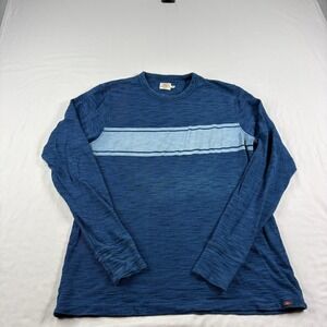 Faherty Shirt Mens Medium Blue Colorblock Long Sleeve Crew Neck Huckberry